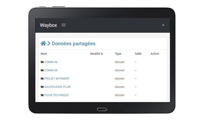 l'application waydrive sur tablette