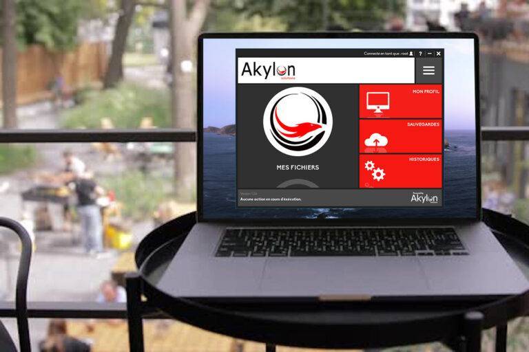 la solutions de sauvegarde Akylon affiché sur un écran d'ordinateur