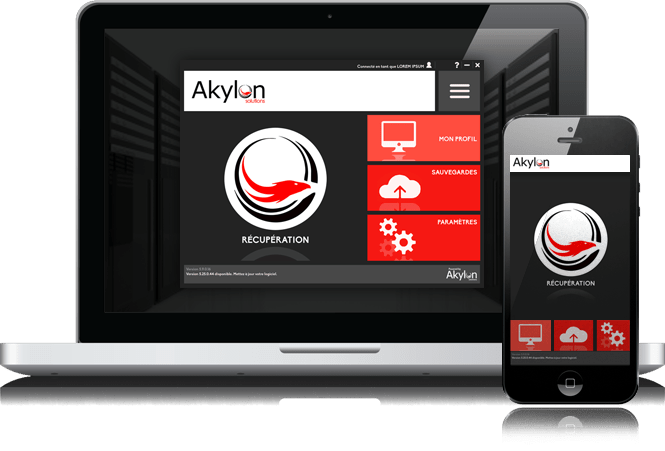Le logiciel AKYLON sur un ordintauer et un téléphone portable